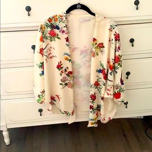 Zara - floral - satin effect kimono